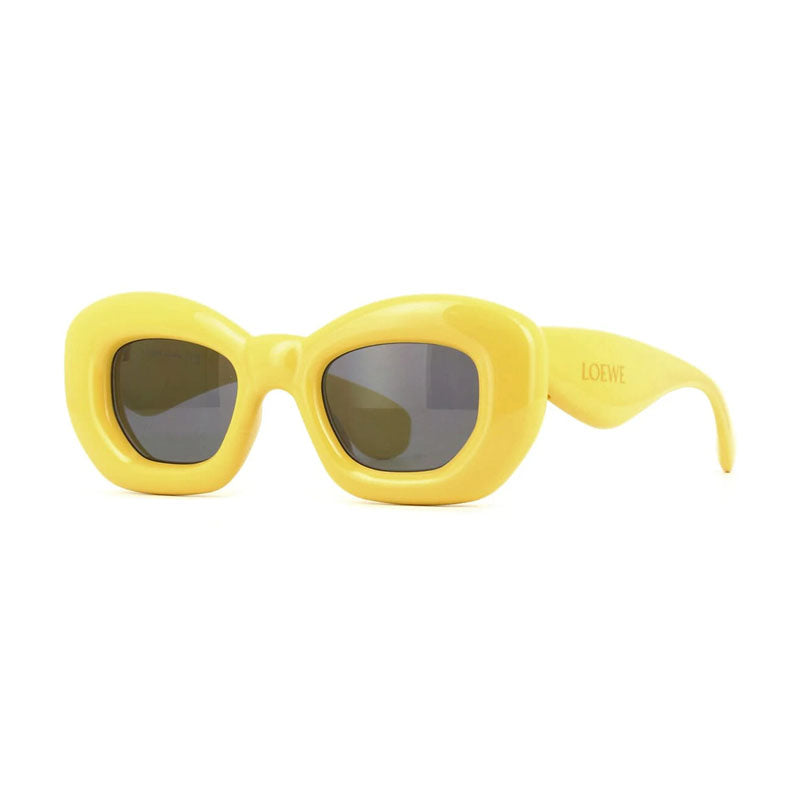 Loewe Sunglasses Cat Eye Full Rim, Metallized Silver Frame and Silver Mirror Lens LW40117I20C