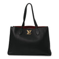 Grained Calfskin Lockme Shopper Black