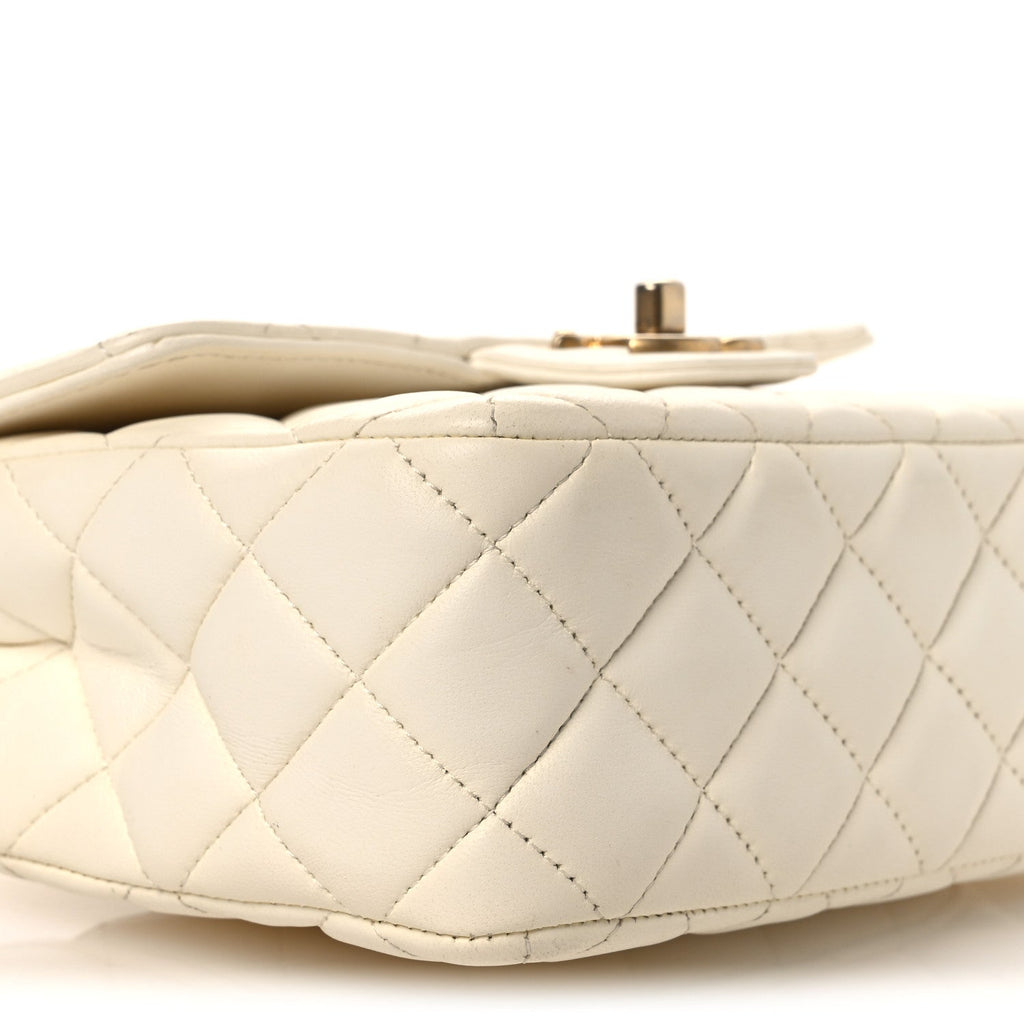 Lambskin Quilted Casino Chips Small Square Flap White