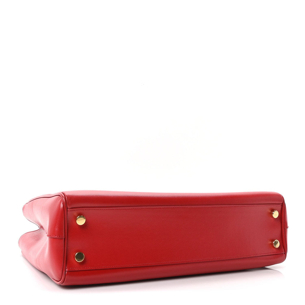 Grain De Poudre Classic Monogram Shopping Bag Red