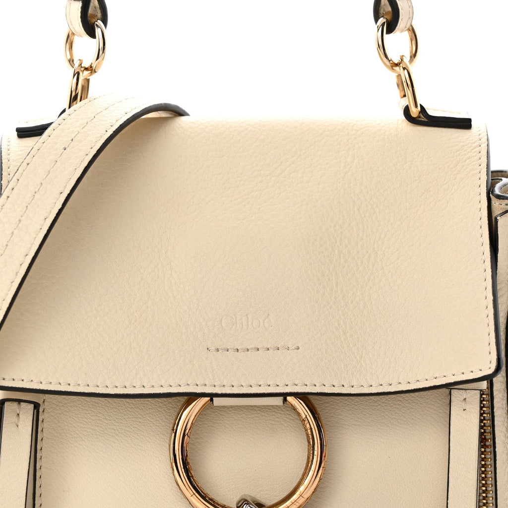 Calfskin Mini Faye Day Shoulder Bag Off White