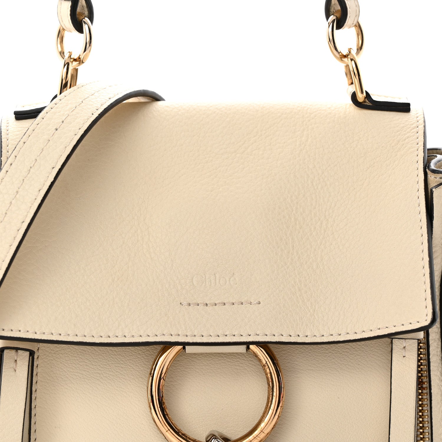 Calfskin Mini Faye Day Shoulder Bag Off White