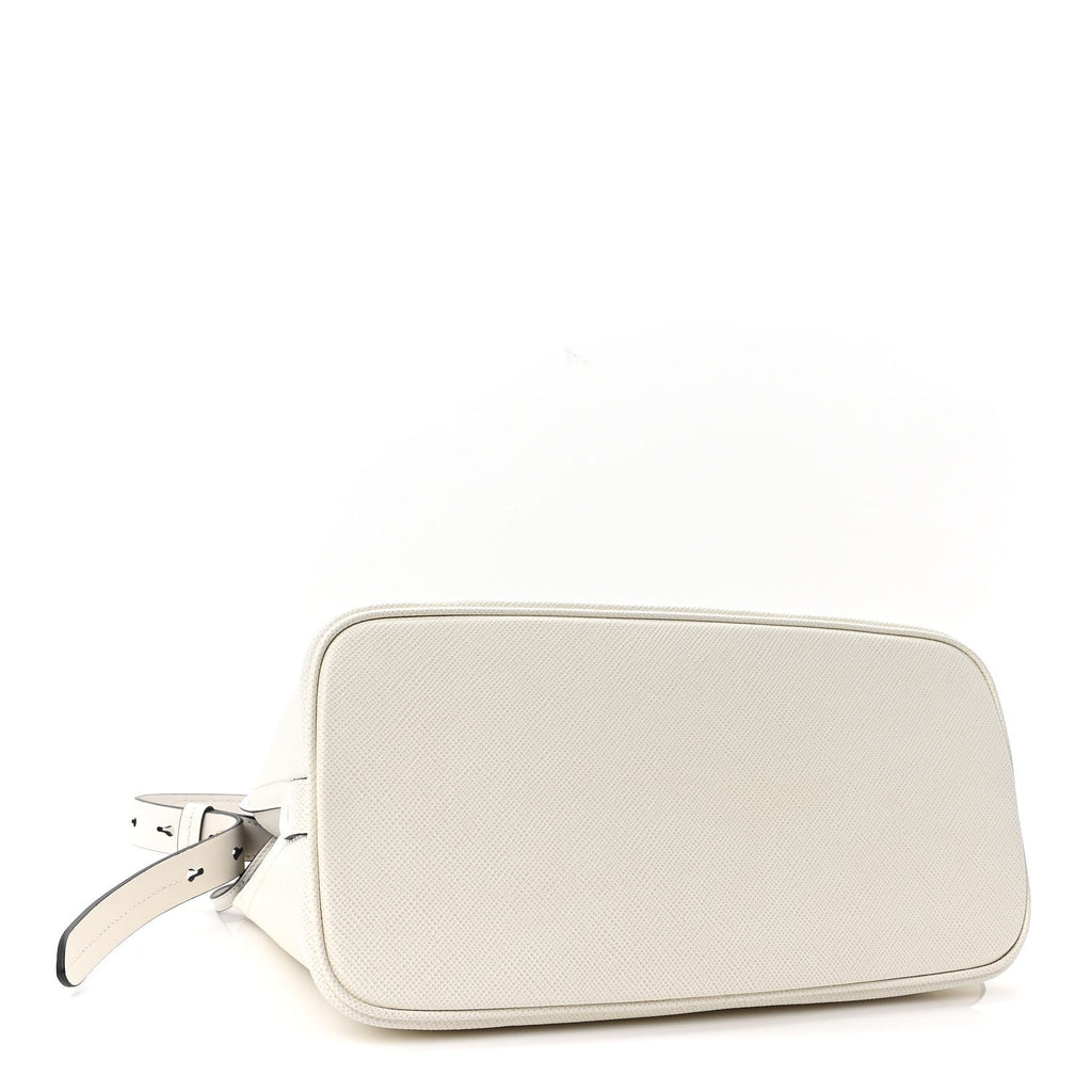 Saffiano Cuir Small Matinee Tote  Bianco Black