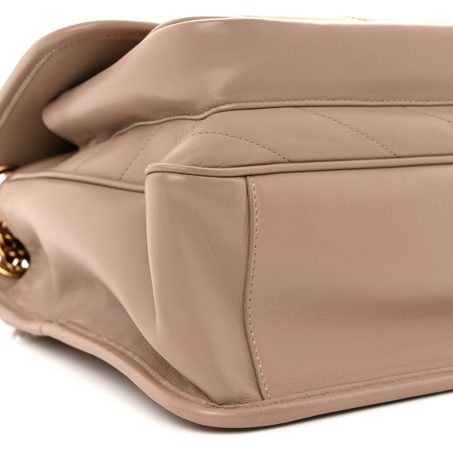 Lambskin Matelasse Monogram Medium Niki Chain Satchel Dark Beige