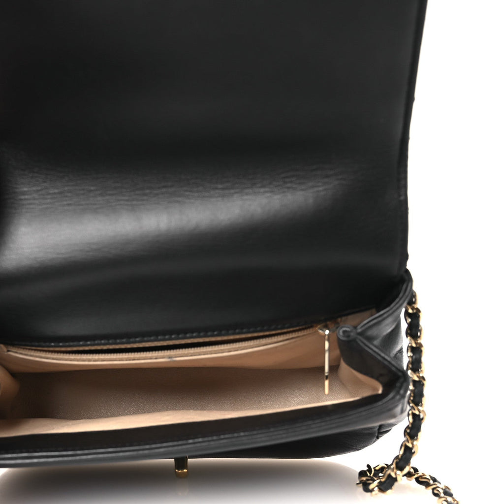 Lambskin Mini Carry Chic Flap Black