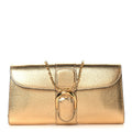 Metallic Rodeo Calfskin Brillant Wallet On Chain Satin Gold