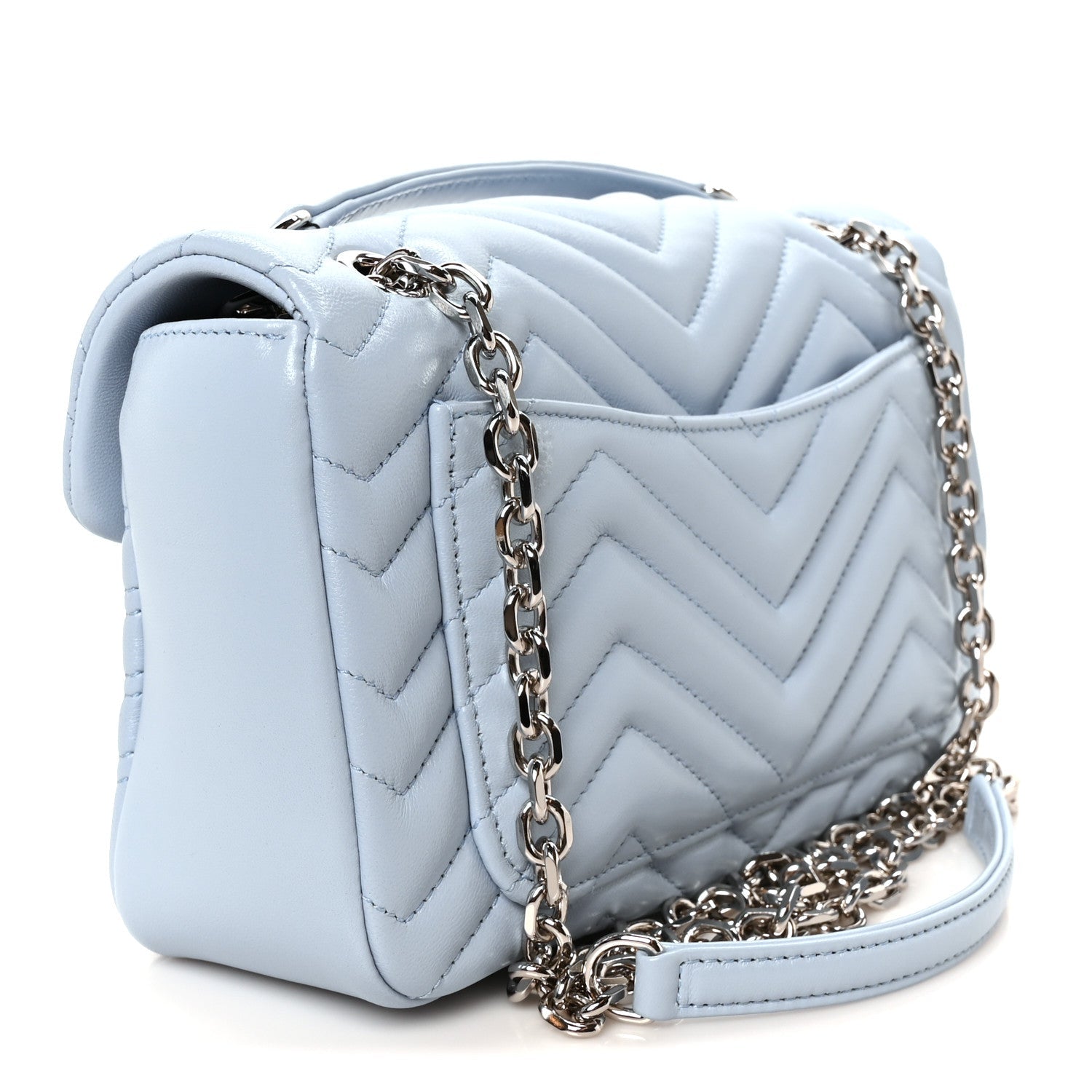 Calfskin Matelasse Medium GG Marmont Shoulder Bag Porcelain Light Blue