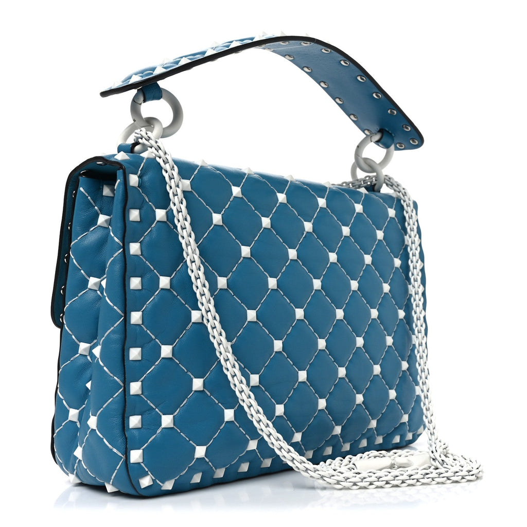 Nappa Medium Free Rockstud Spike Shoulder Bag Cerulean