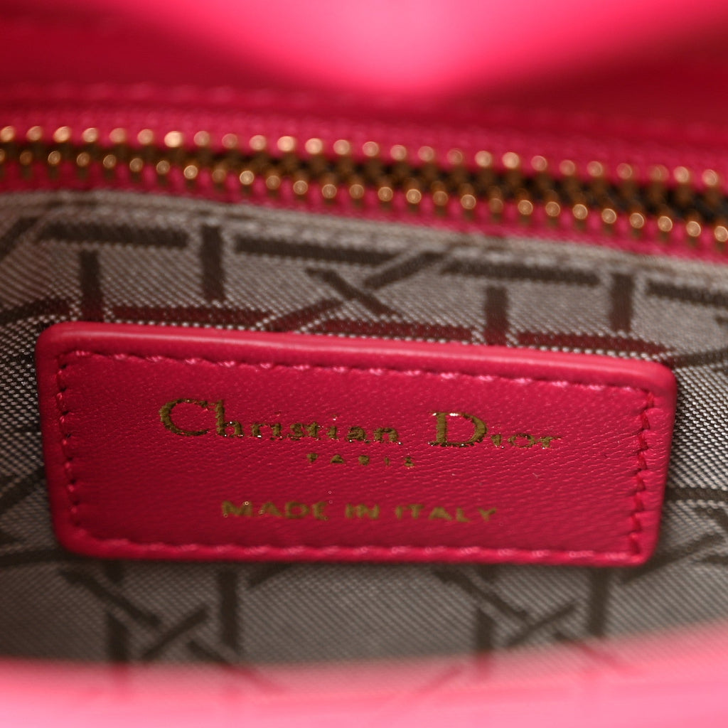 Lambskin Cannage Mini Lady Dior Pink