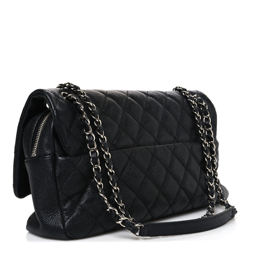 Caviar Quilted Jumbo Easy Flap Black