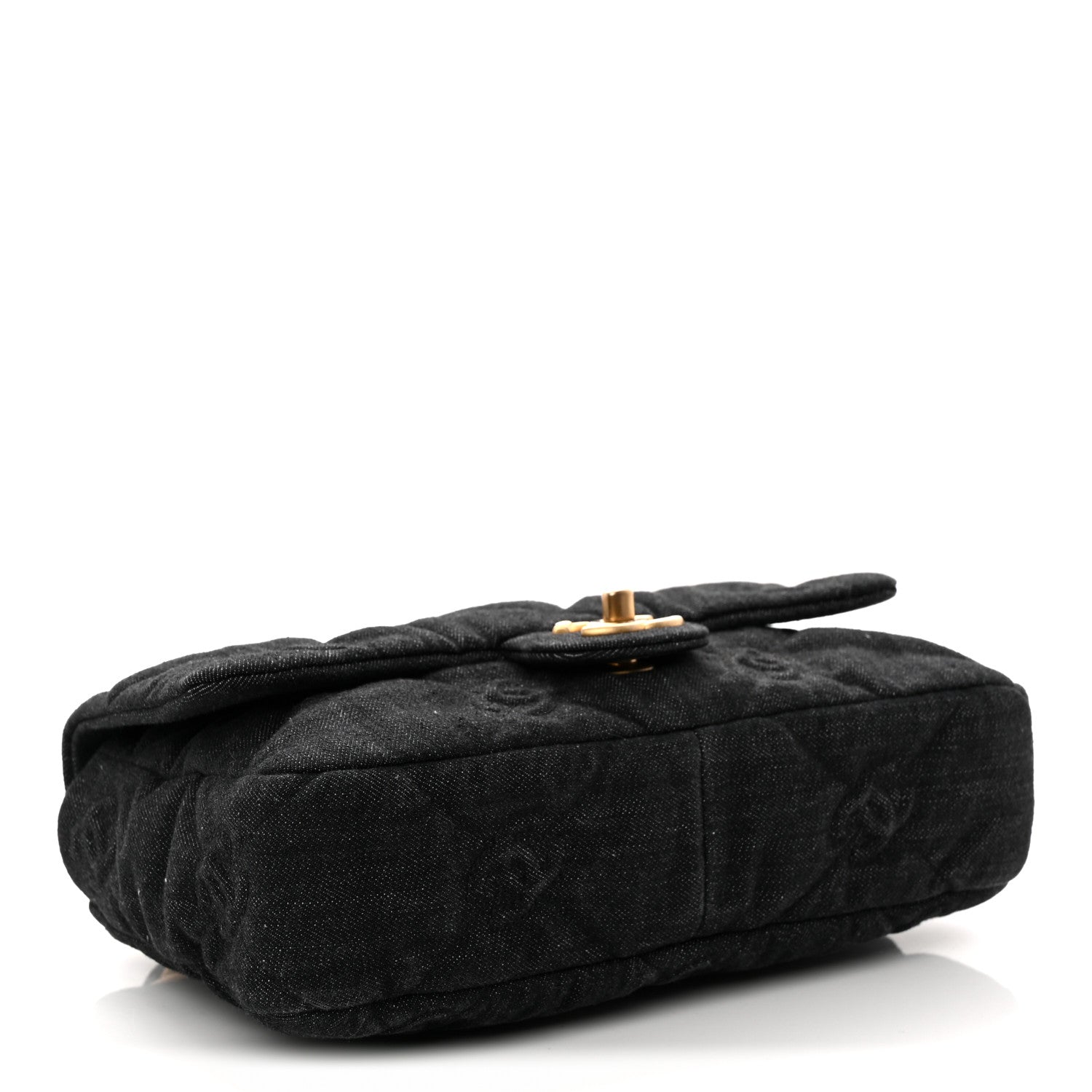 Denim Quilted Medium Funky Town Flap Black