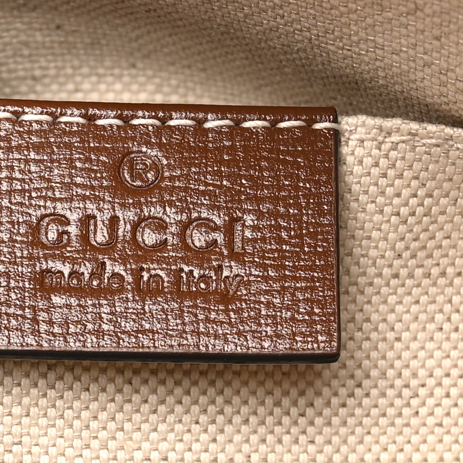 GG Supreme Monogram Azalea Calfskin Mini Horsebit 1955 Top Handle Bag Beige Ebony Brown Sugar