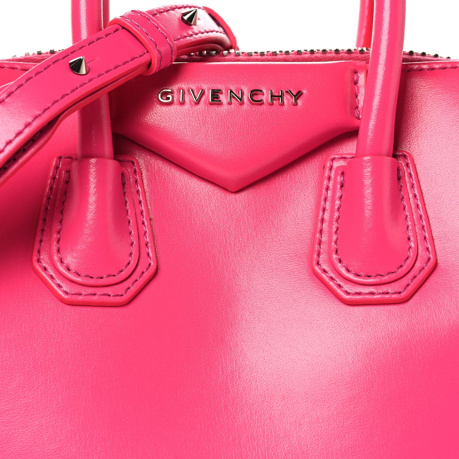 Shiny Lord Calfskin Mini Antigona Shocking Pink