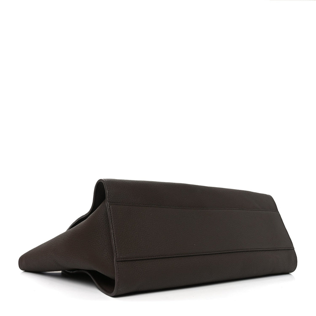 Matte Grained Calfskin Marlo 17 Deep Brown