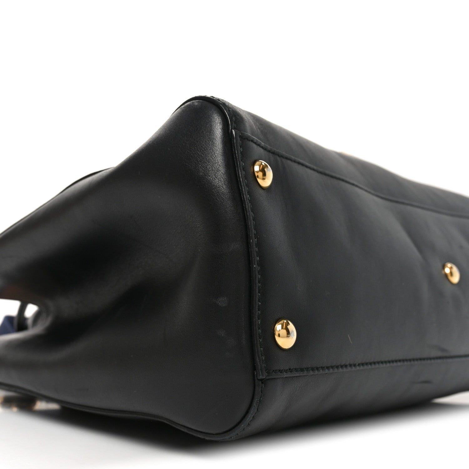 Calfskin Large Sylvie Top Handle Tote Black