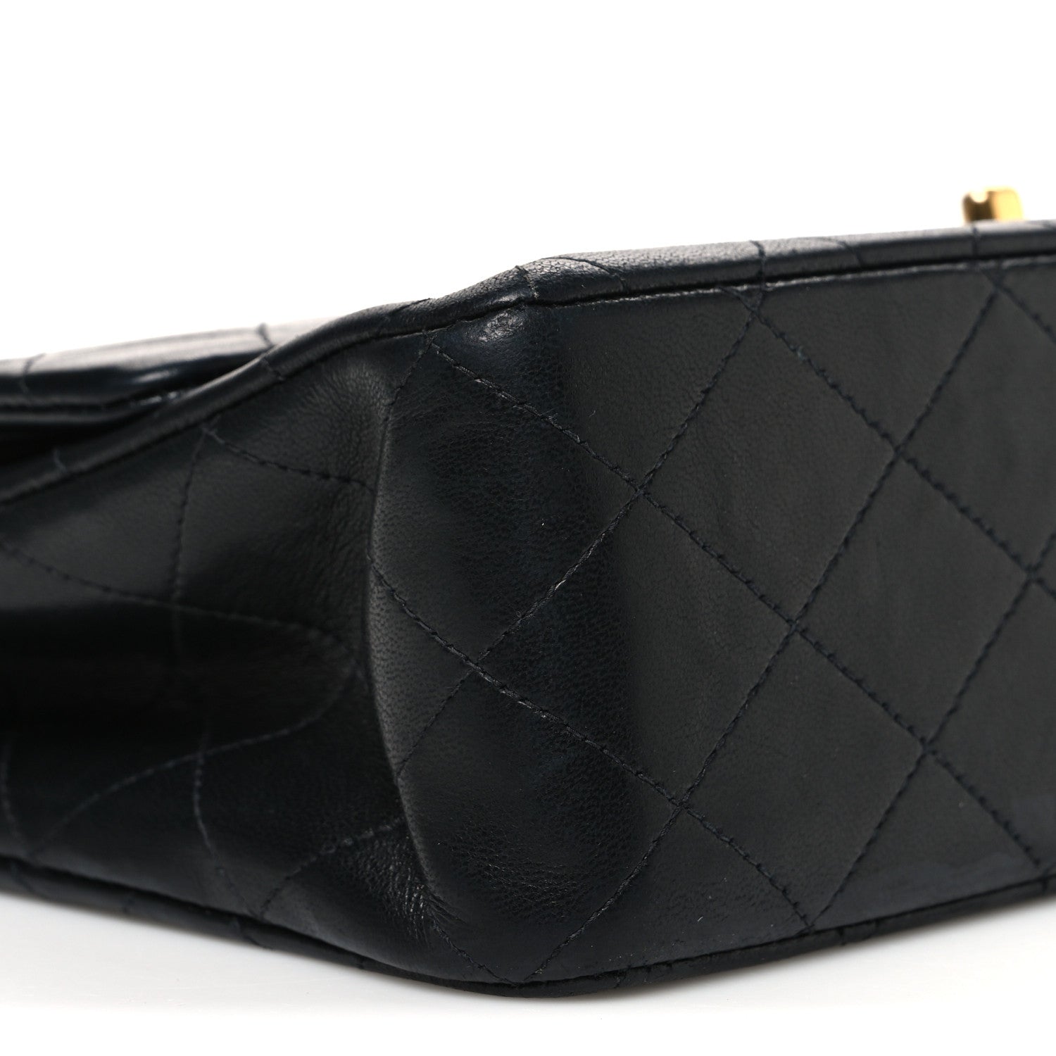Lambskin Quilted Medium Double Flap Black
