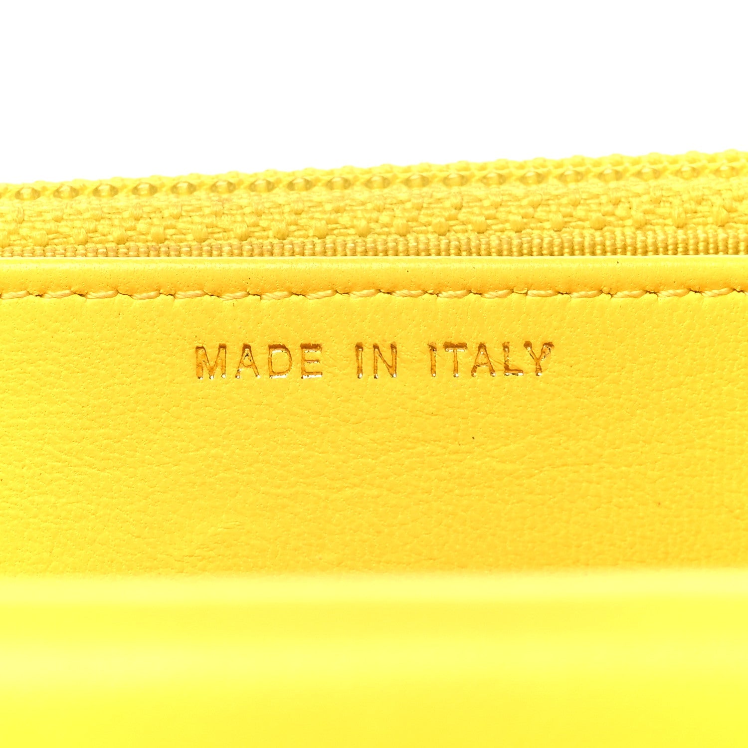 Lambskin Quilted Wallet on Chain WOC Yellow