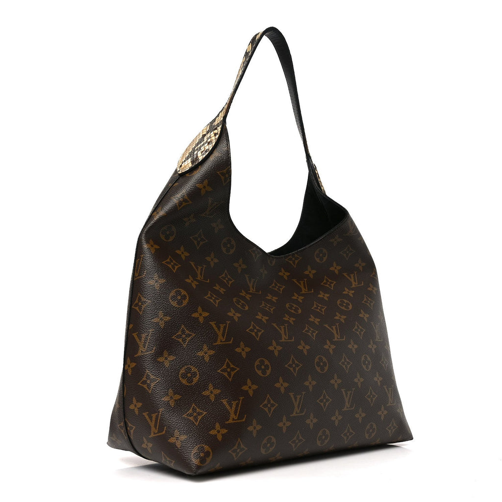Monogram Snakeskin Flower Hobo