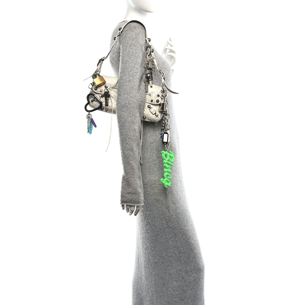 Agneau Arena Charms Small Le Cagole Sling Bag Optic White