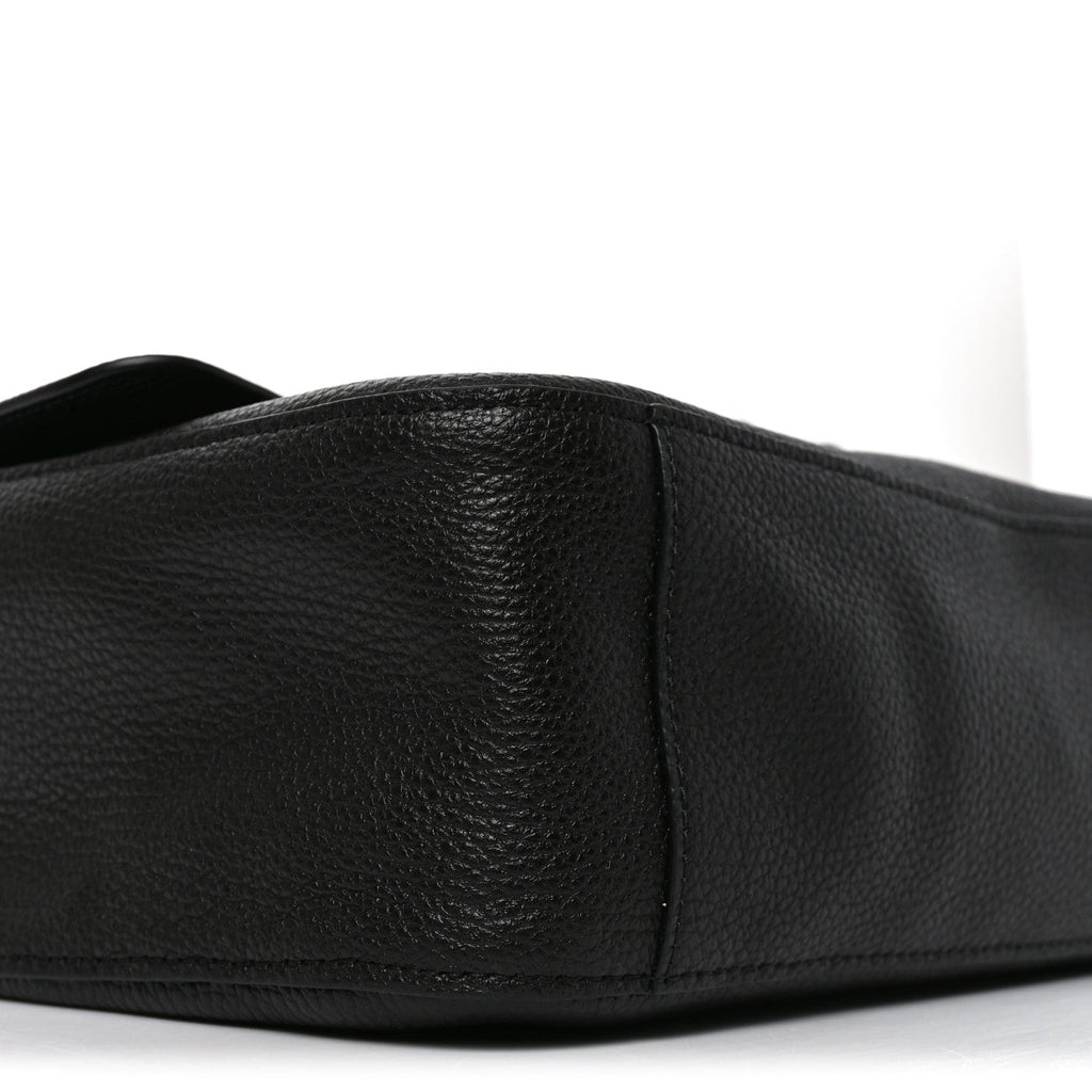 Grained Calfskin Small Souplissimo Maxi Flap Black