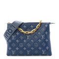 Lambskin Embossed Monogram Coussin PM Denim Blue