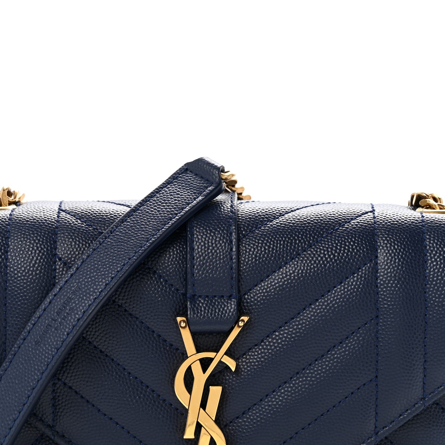 Grain De Poudre Textured Mixed Matelasse Triquilt Small Monogram Satchel Blue Charron