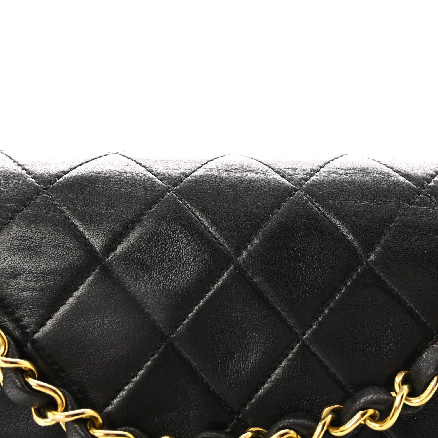 Lambskin Quilted Small Double Flap Black