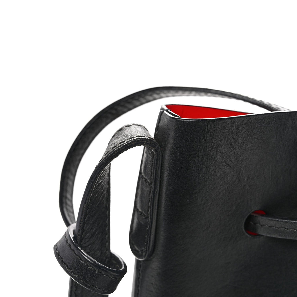 Vegetable Tanned Calfskin Bucket Bag Black Flamma