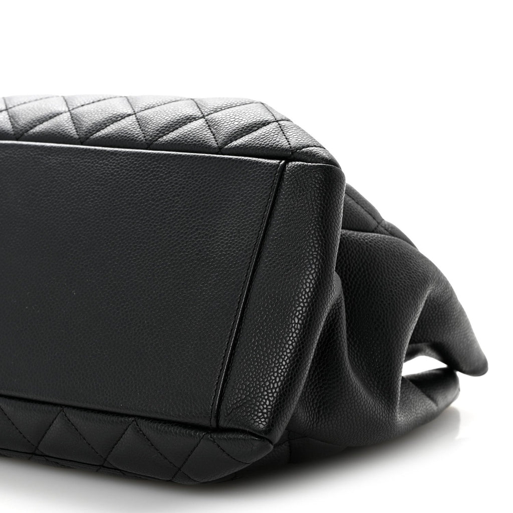 Caviar Quilted Grand Shopping Tote GST Black