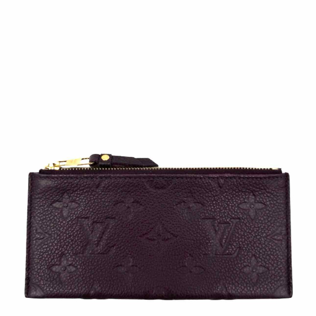 LOUIS VUITTON Monogram Empreinte Sarah Wallet Maroon
