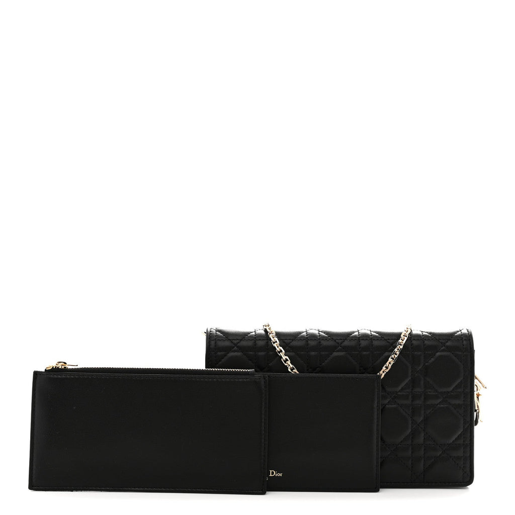 Lambskin Cannage Lady Dior Pouch Black