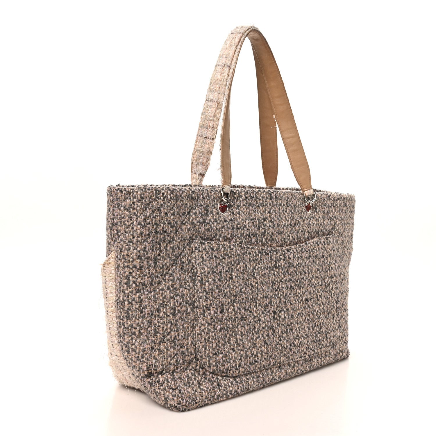 Tweed Quilted Cambon Tote Grey