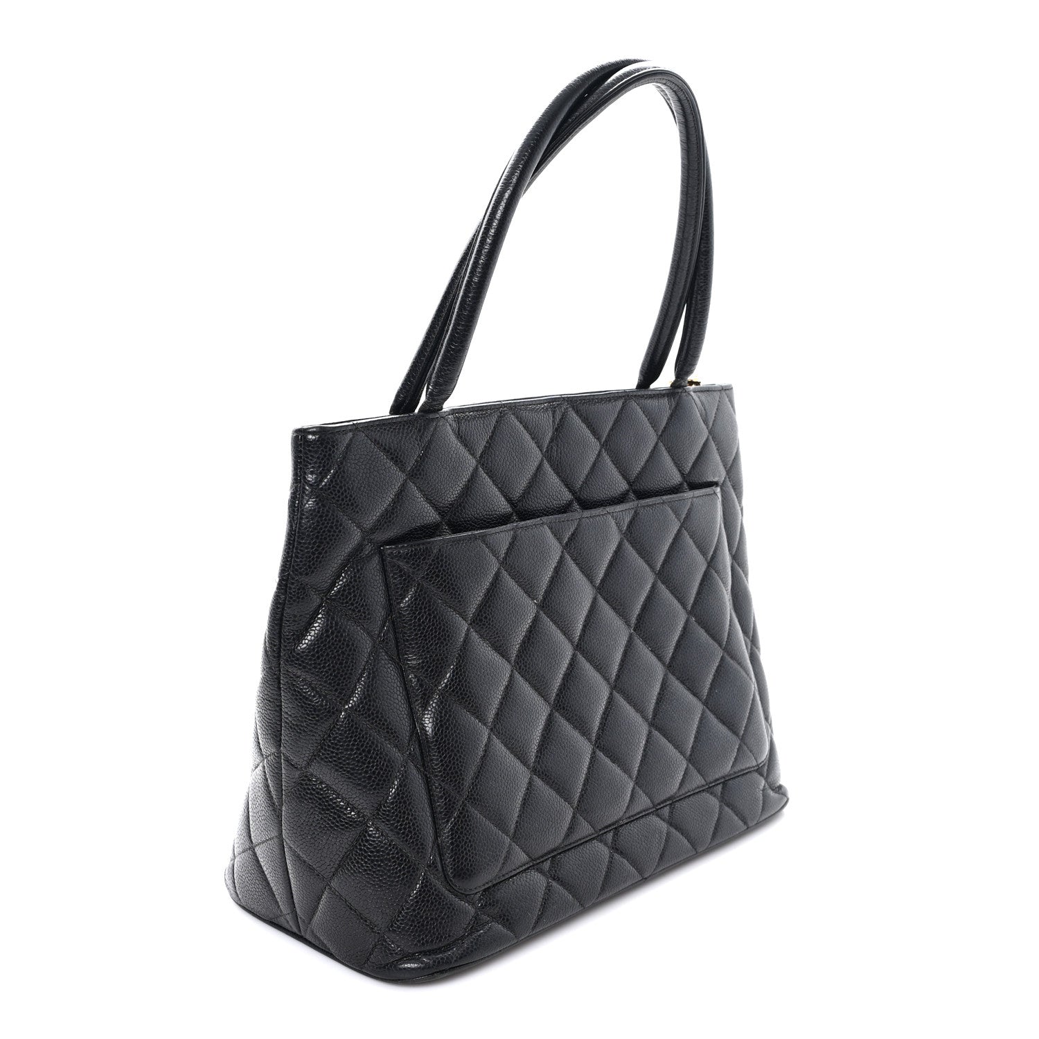 Caviar Quilted Medallion Tote Black