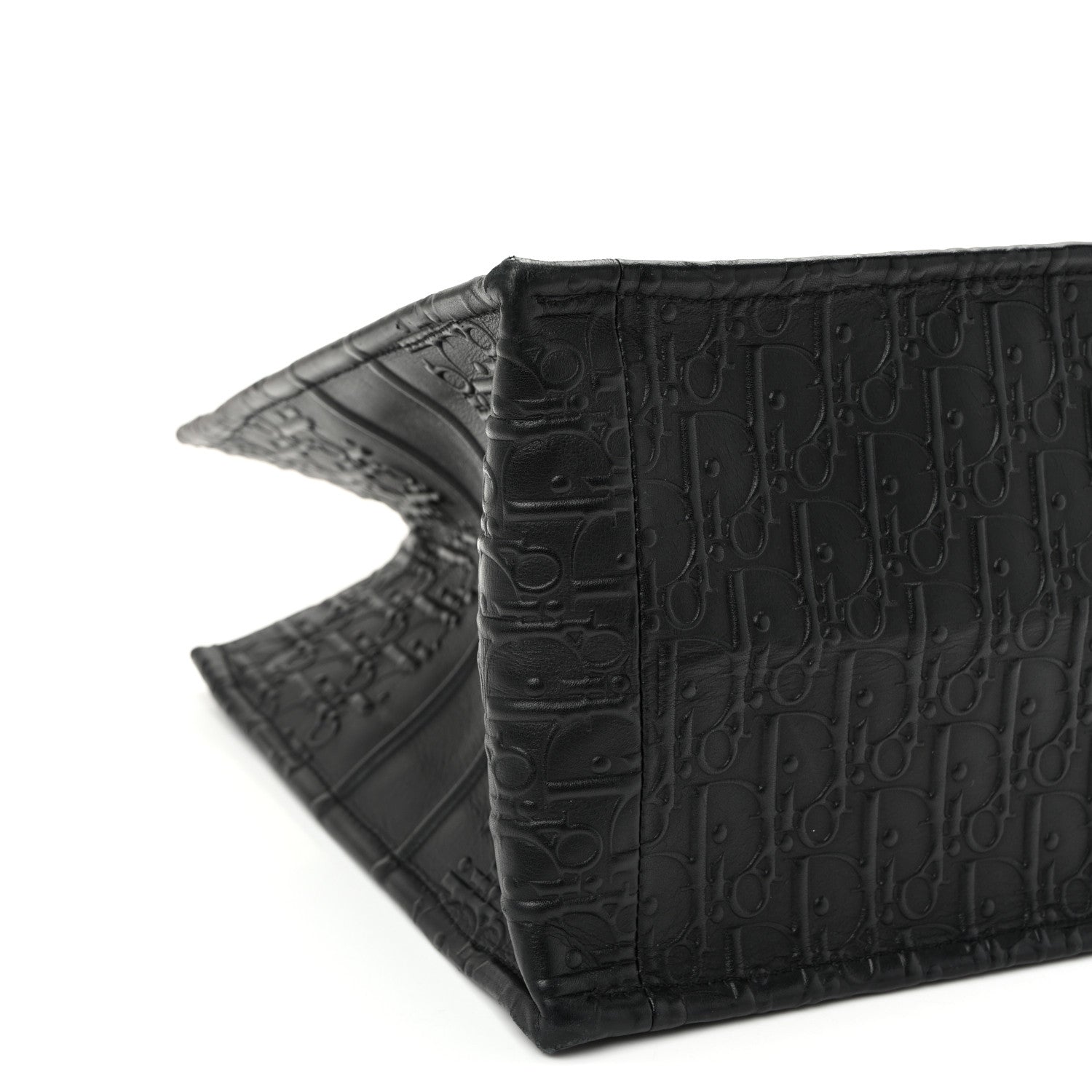 Oblique Calfskin Embossed Medium Book Tote Black