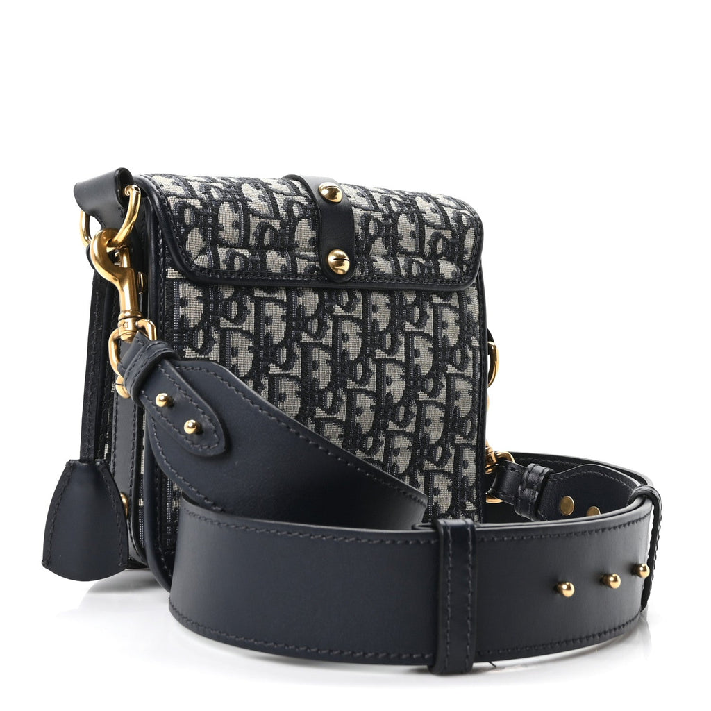 Oblique Square DiorAddict Flap Navy Blue