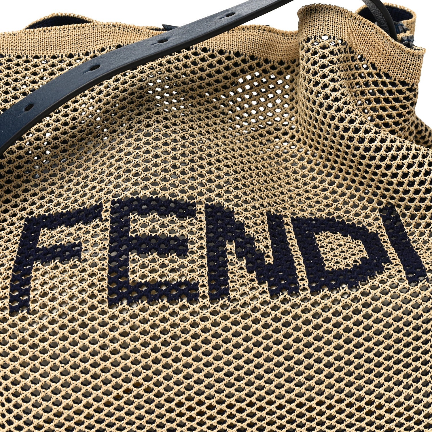 Raffia Woven Vitello King Soft Large Hobo Natural Beige Blue