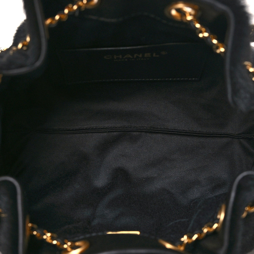 Pony Hair Mini Chanel 25 Handbag Black