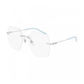 Gucci Eyeglasses Square Rimless, Silver Frame and Clear Demo Lenses Lens GG0683O002