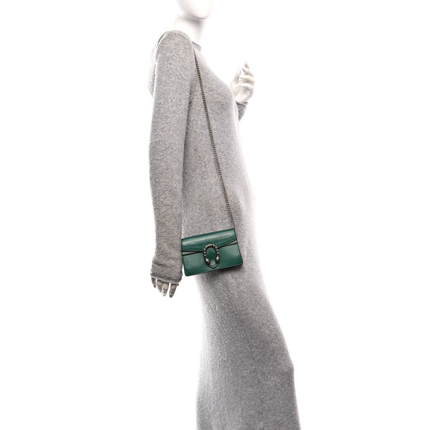 Dollar Calfskin Crystal Super Mini Dionysus Shoulder Bag Emerald