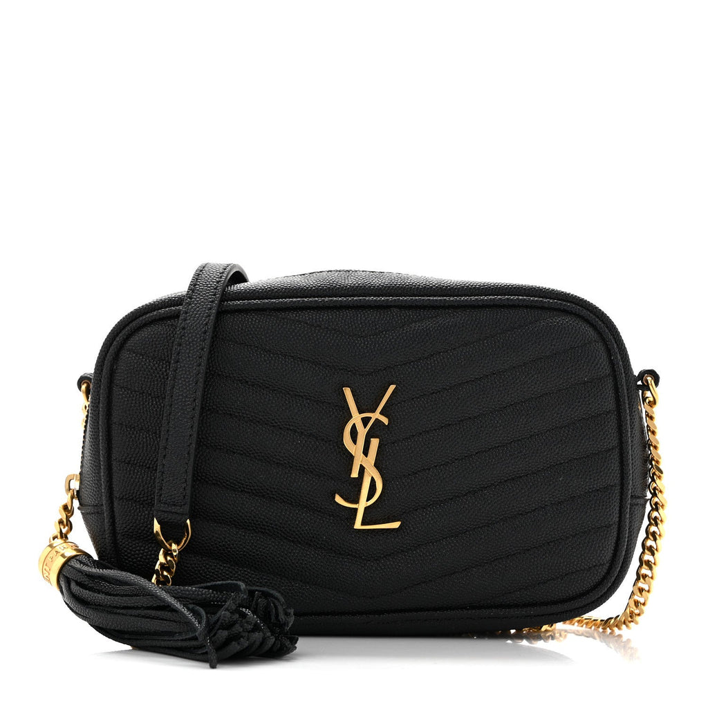 Grain De Poudre Matelasse Monogram Mini Lou Camera Bag Black