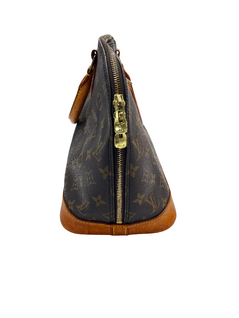 Louis Vuitton Alma Handbag Monogram Canvas Brown Canvas Handbag ( )