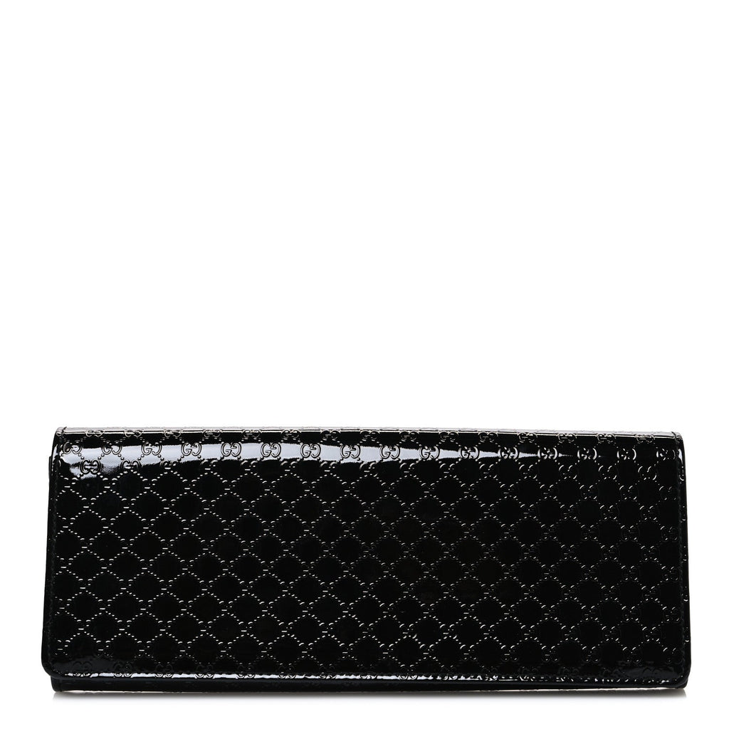 Patent Microguccissima Small Broadway Clutch Black