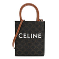 Triomphe Canvas Calfskin Mini Vertical Cabas Tan