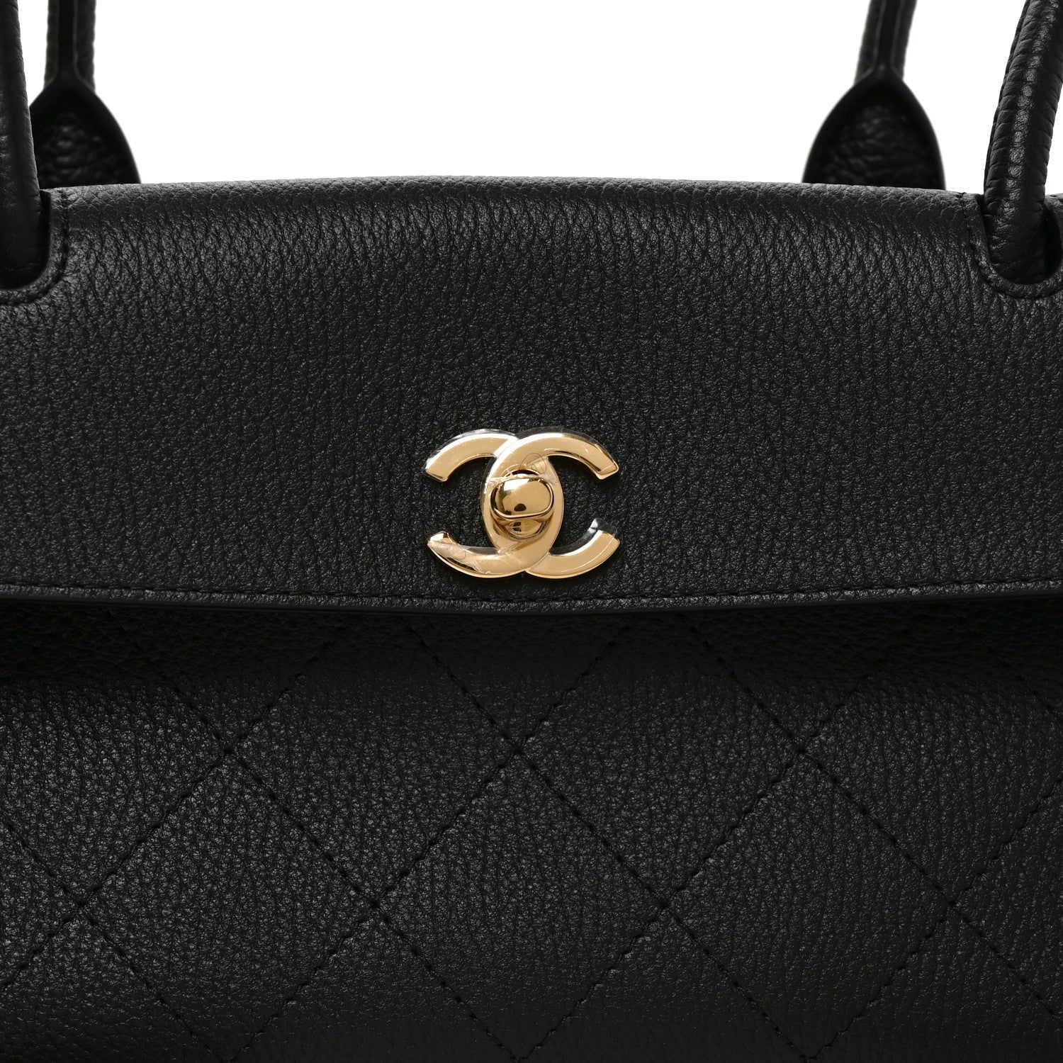 Grained Calfskin Urban Essentials Small Shopping Bag Black