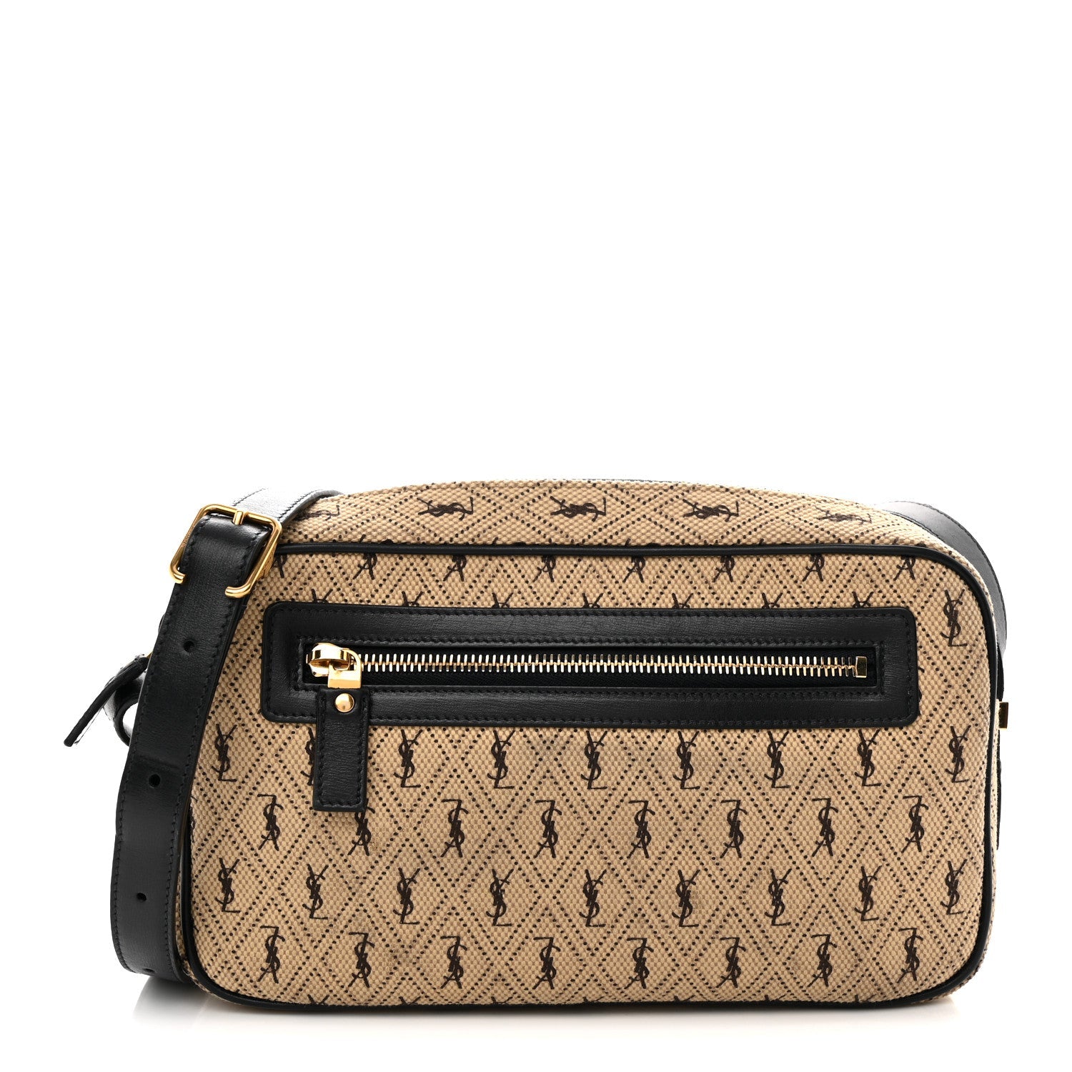 Canvas Monogram All Over Camera Bag Beige