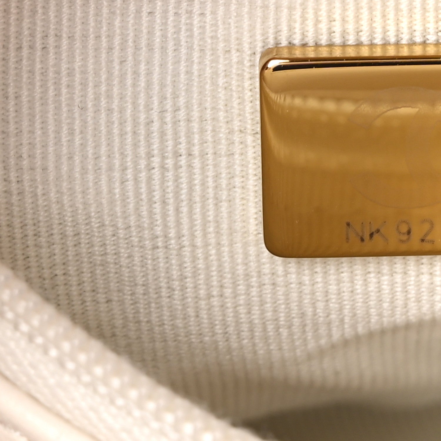Shiny Aged Calfskin Quilted Nano Kelly Shopper White
