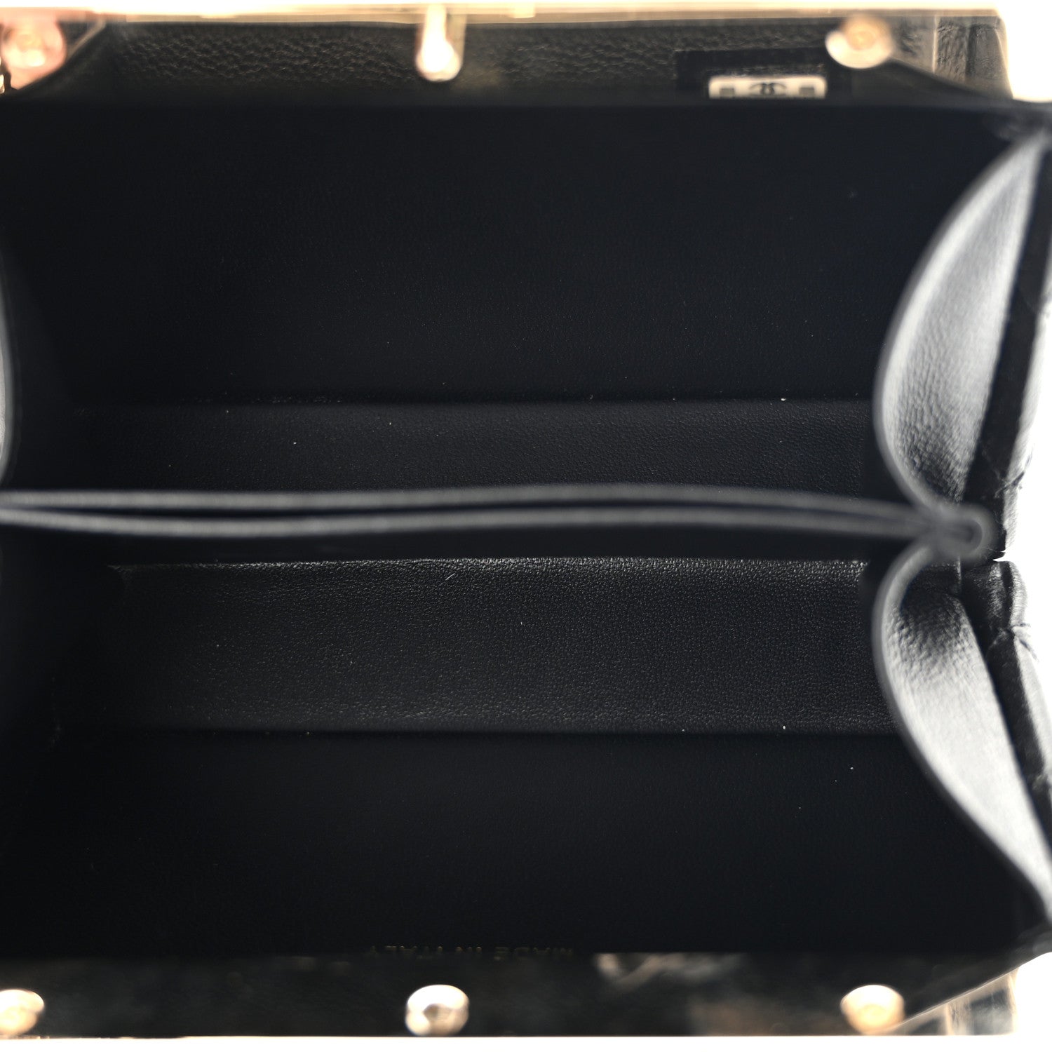 Lambskin Quilted Pearl CC Vanity Case Black