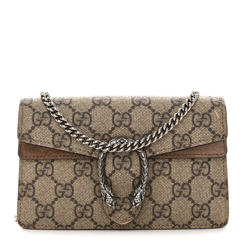 GG Supreme Monogram Super Mini Dionysus Shoulder Bag Taupe