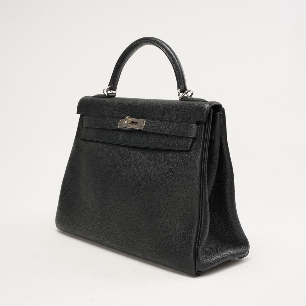 Hermes Vintage Sellier Kelly 32 Togo Black 2004