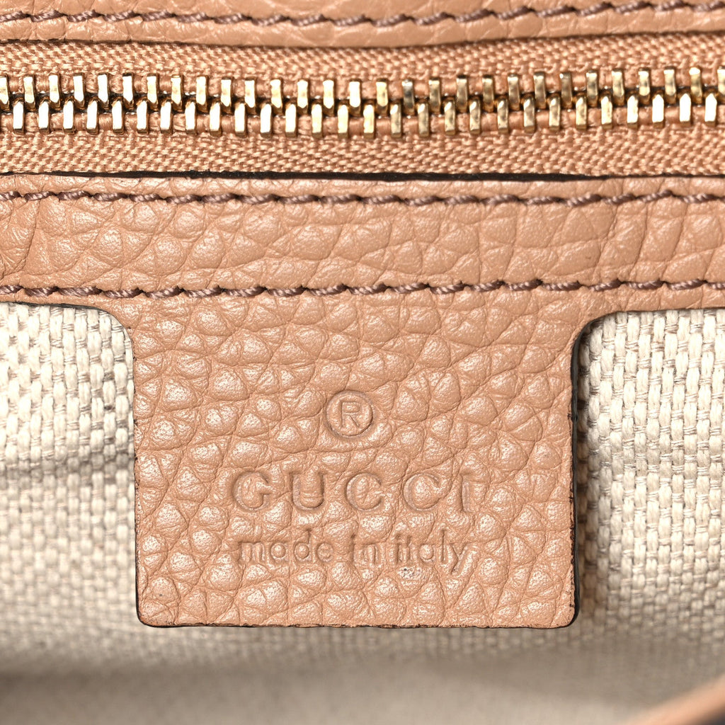 Pebbled Calfskin Medium Soho Flap Crossbody Camelia